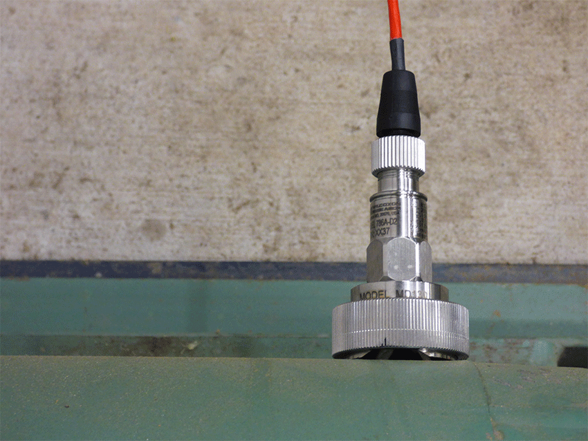 Wilcoxon sensor mounted horizontally on a pump